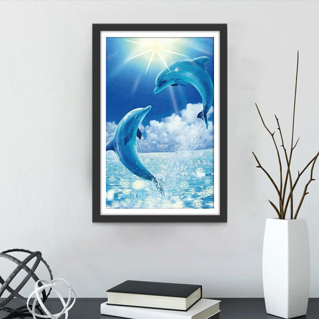 Dolphins and the Sun Diamond Painting