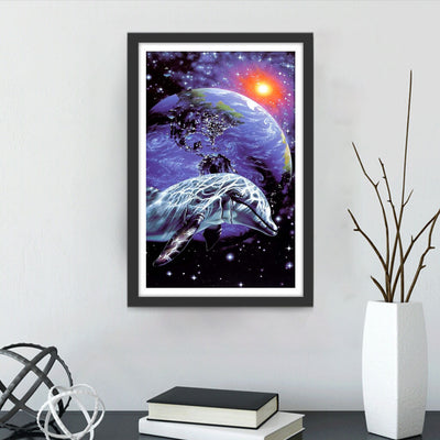 Dolphin in Space Diamond Painting