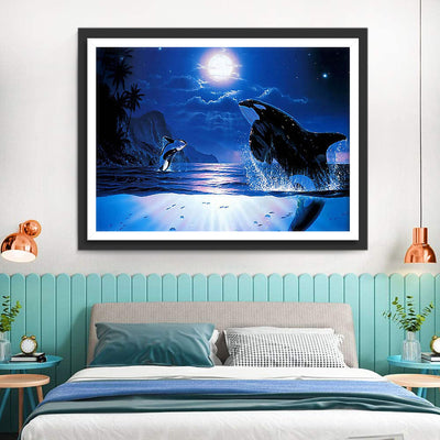 Orcas Jumping Out of the Sea 5D DIY Diamond Painting Kits