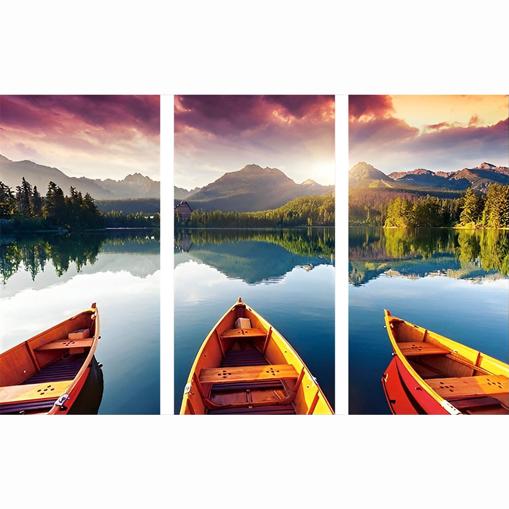 Small Wooden Boats 3 Pack Diamond Painting