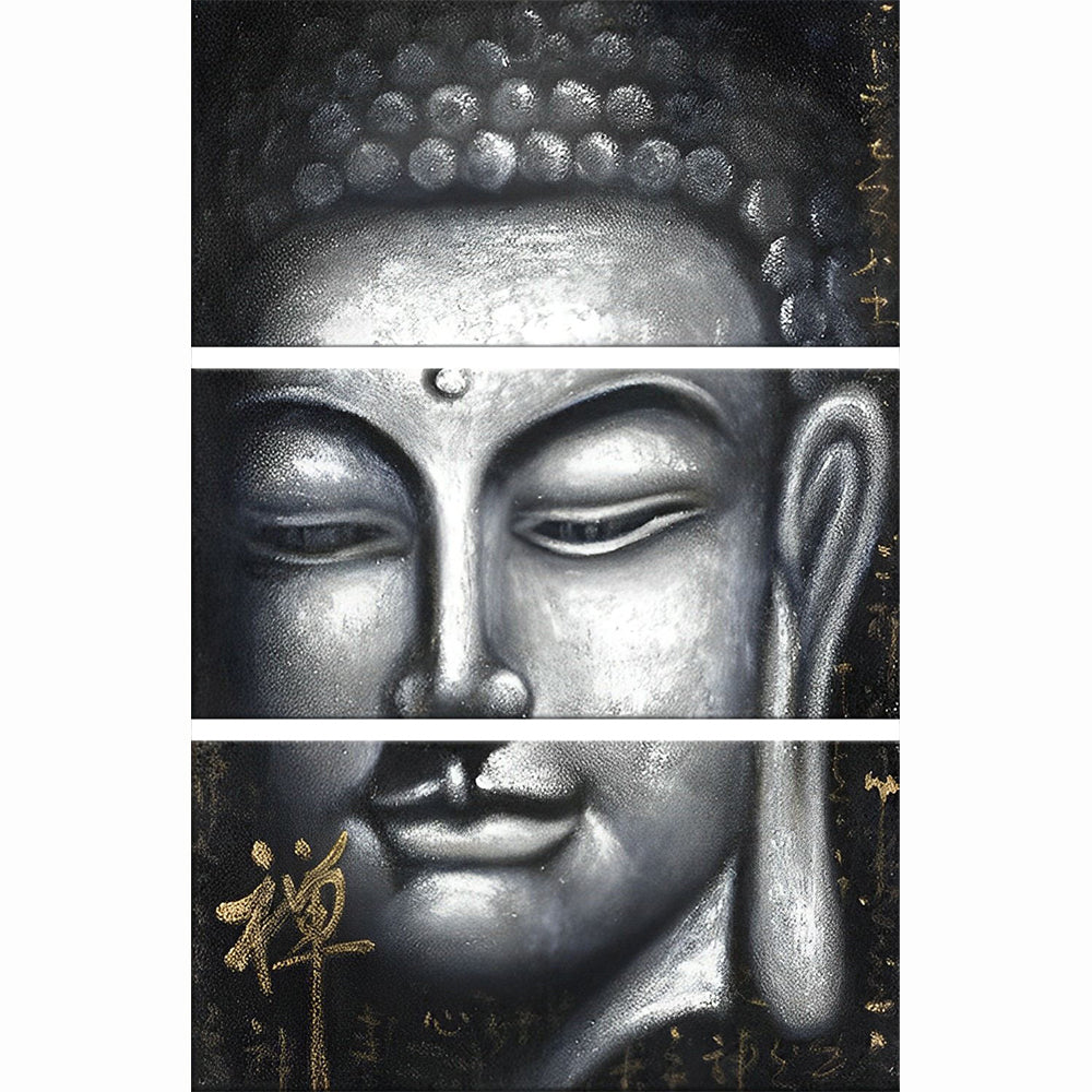 Chinese Character Buddha and Zen Statue 3 Pack Diamond Painting
