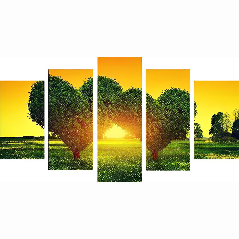 Two Heart Shaped Trees 5 Pack Diamond Painting
