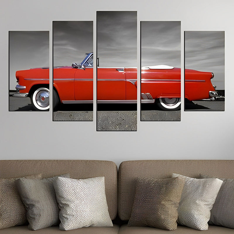 Red Convertible Car  5 Pack 5D DIY Diamond Painting Kits