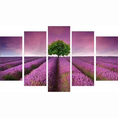 Lavender Fields and Tree 5 Pack 5D DIY Diamond Painting Kits