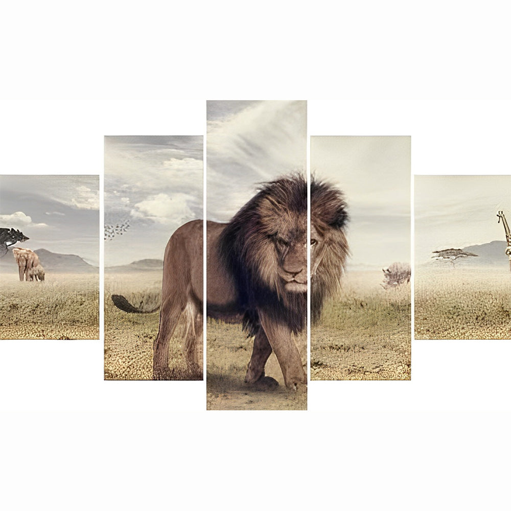 Male Lion in the Steppe 5 Pack Diamond Painting