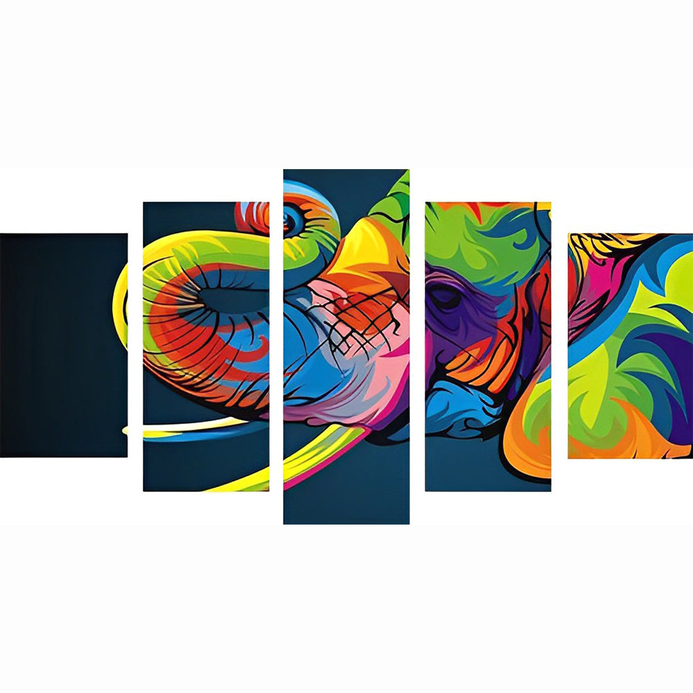 Multicolored Elephant Proboscid 5 Pack Diamond Painting
