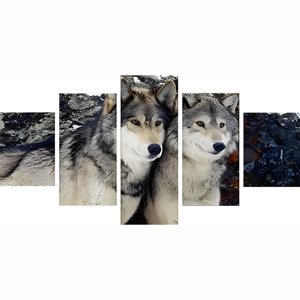 Two Gray Wolves 5 Pack Diamond Painting
