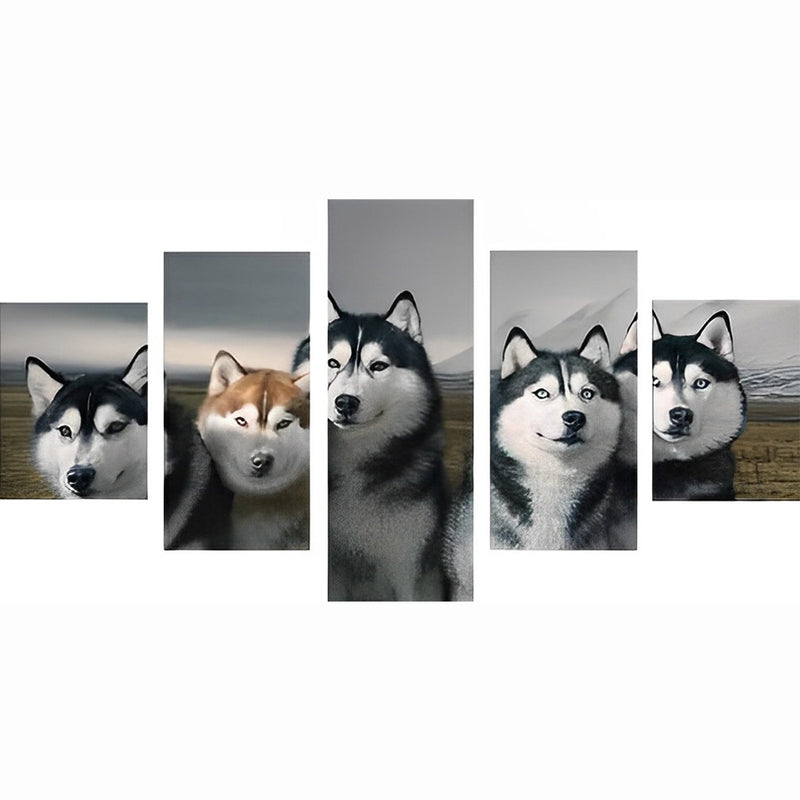 Five Huskies 5 Pack 5D DIY Diamond Painting Kits