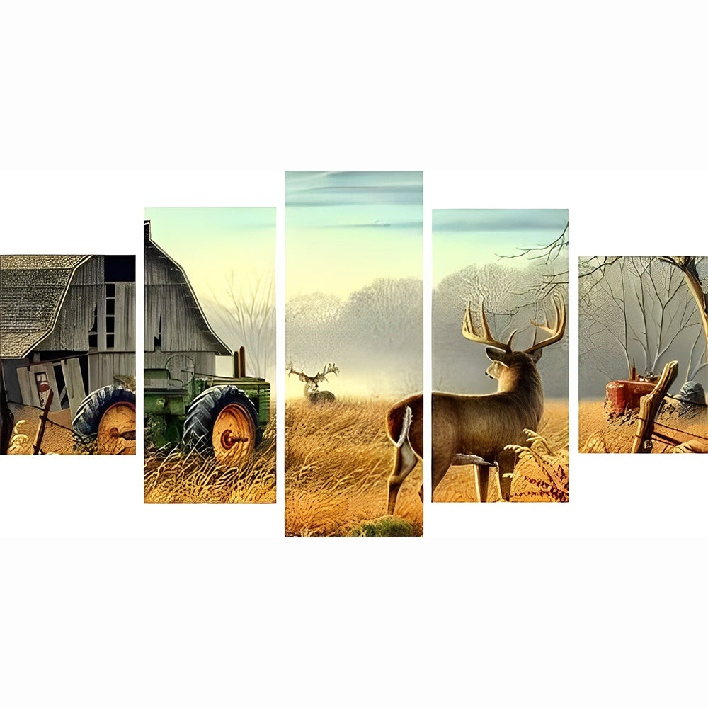 Deer and Chalet 5 Pack Diamond Painting