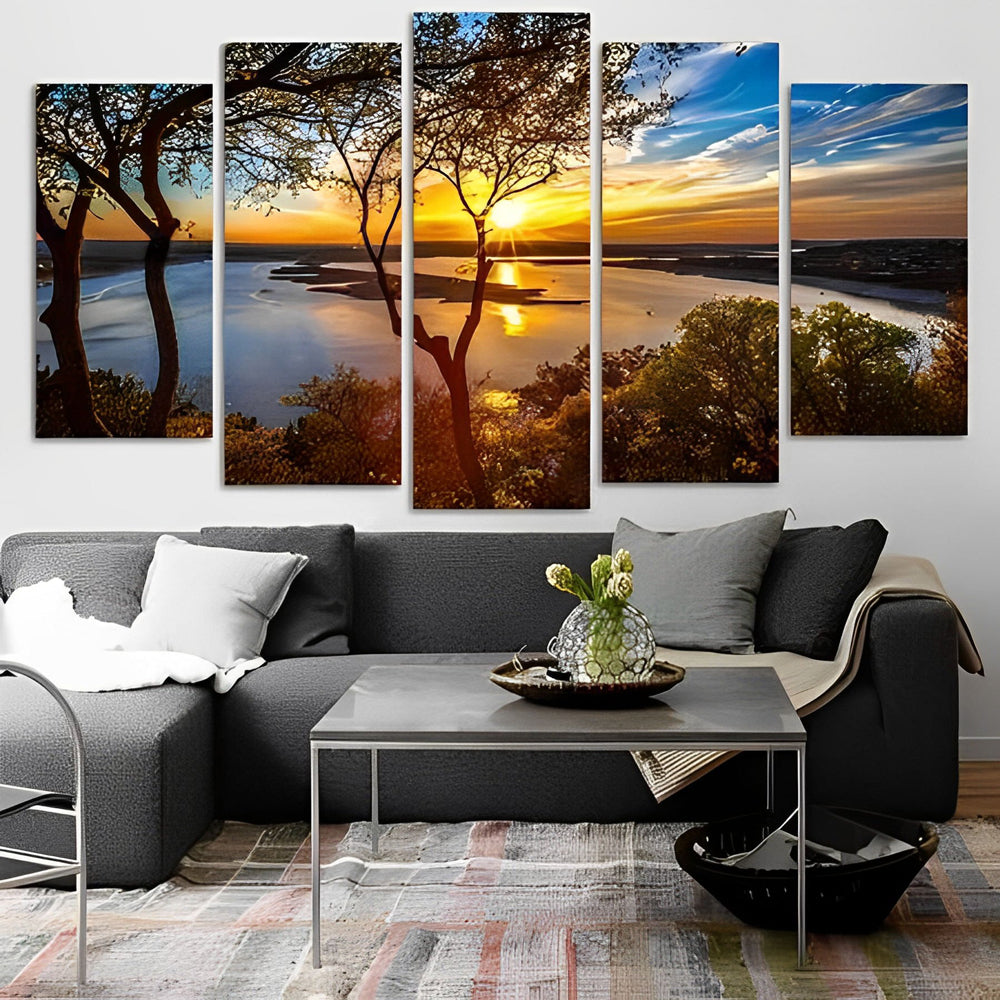 Lake and the Setting Sun 5 Pack Diamond Painting