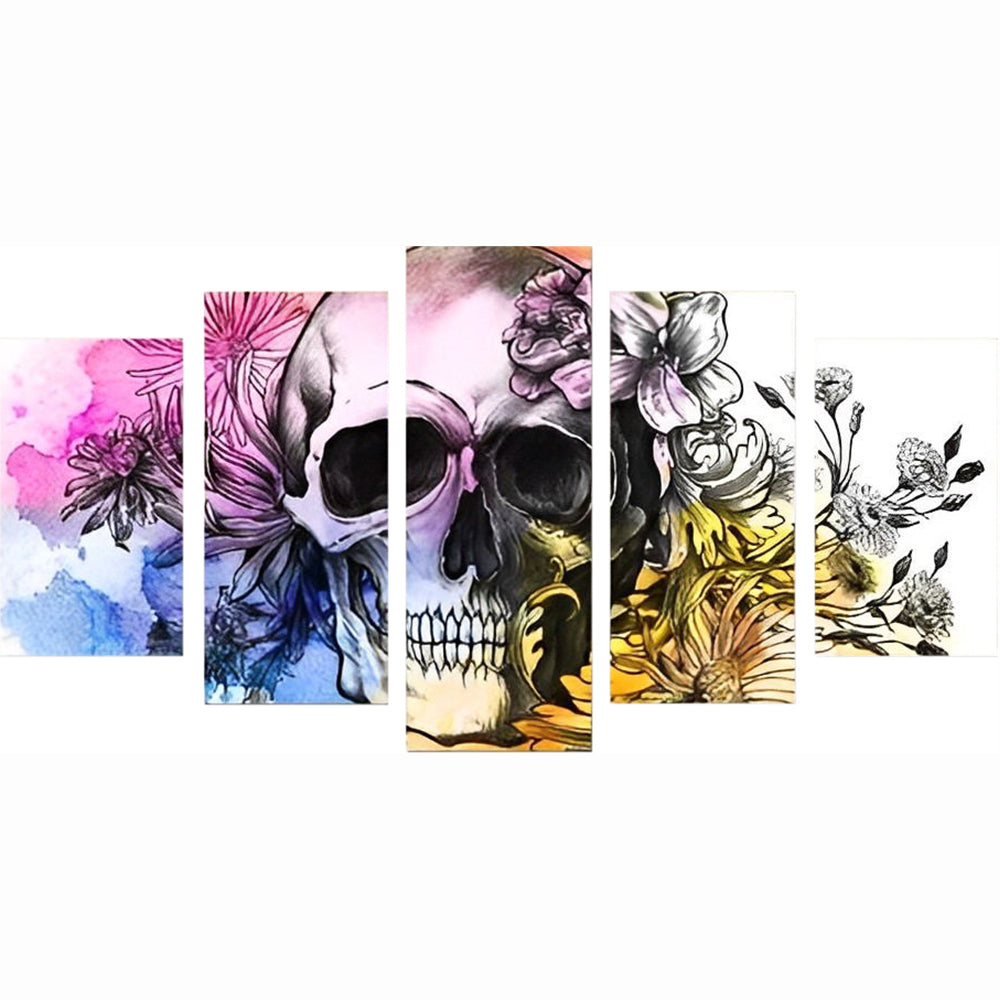 Skull and Flowers 5 Pack Diamond Painting