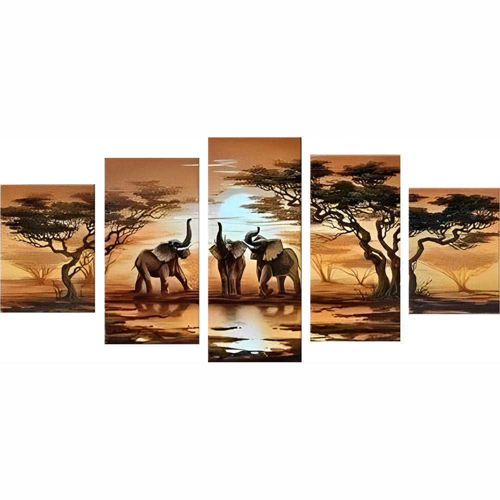 Three Elephants Holding Their Nose 5 Pack Diamond Painting