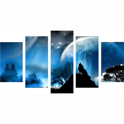 Howling Wolf and Clear Moon 5 Pack 5D DIY Diamond Painting Kits