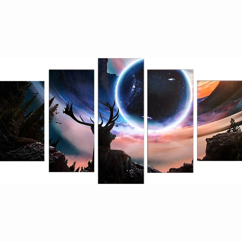 Deer and Annular Eclipse 5 Pack 5D DIY Diamond Painting Kits