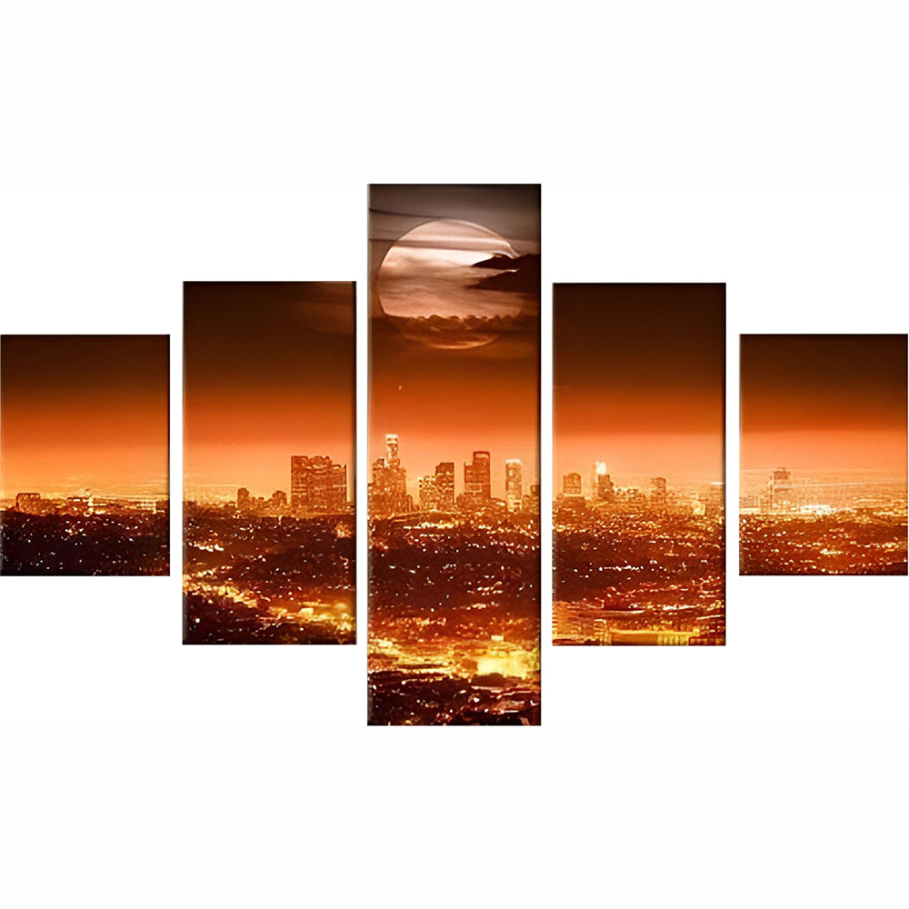 Full Moon Over Los Angeles 5 Pack Diamond Painting