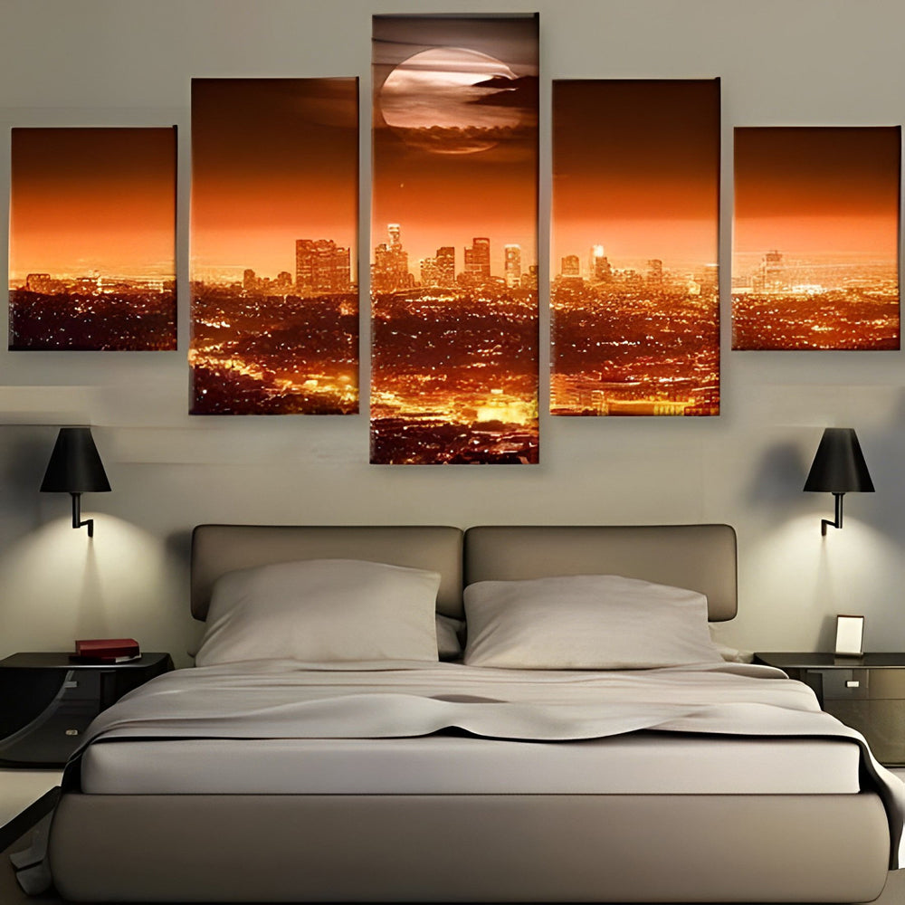 Full Moon Over Los Angeles 5 Pack Diamond Painting