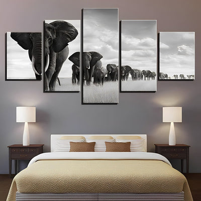 Herds of White and Black Elephants5 Pack 5D DIY Diamond Painting Kits