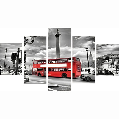 Red Double Decker Bus 5 Pack 5D DIY Diamond Painting Kits