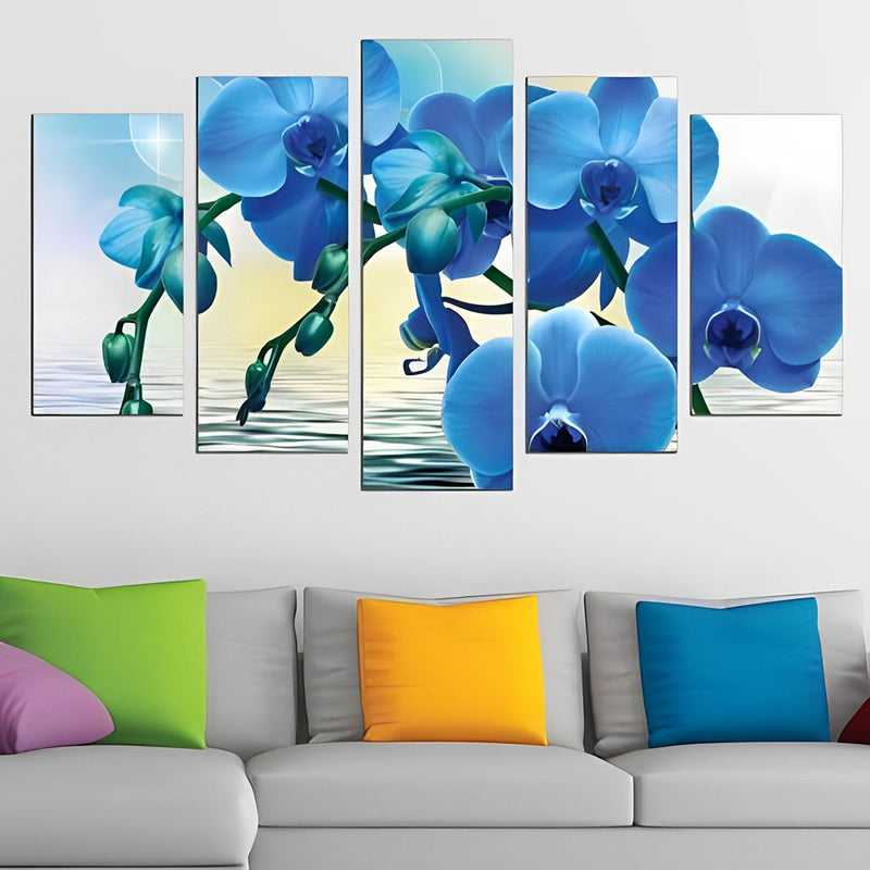 Blue Flowers 5 Pack 5D DIY Diamond Painting Kits