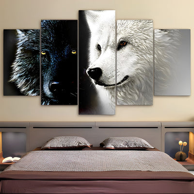 White Wolf and Black Wolf 5 Pack 5D DIY Diamond Painting Kits
