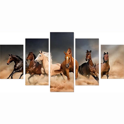 Six Horses Running 5 Pack 5D DIY Diamond Painting Kits