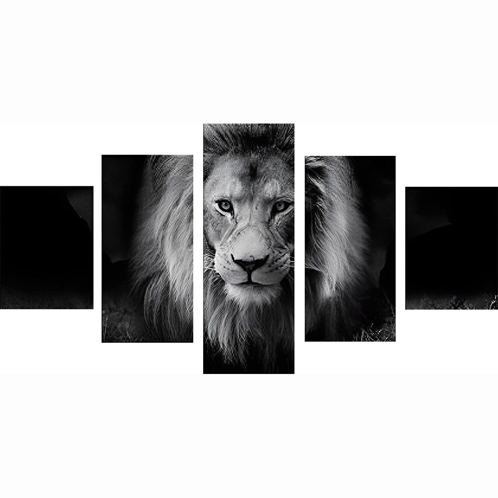 Black and White Lion 5 Pack Diamond Painting