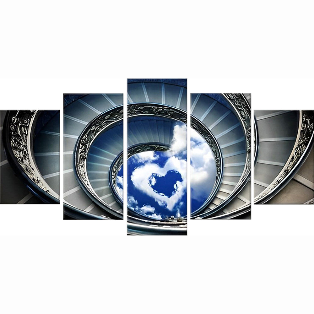 Heart Shaped Staircase and Clouds 5 Pack Diamond Painting