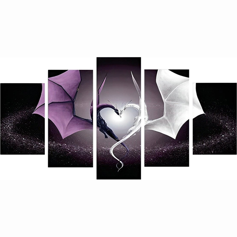 Two Dragons of Heart 5 Pack Diamond Painting