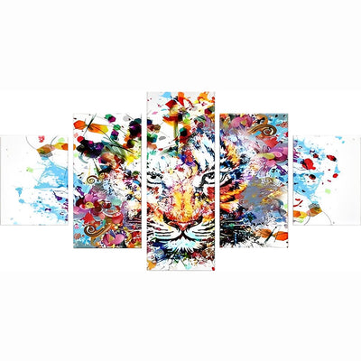 Yellow Red Tiger Abstract 5 Pack 5D DIY Diamond Painting Kits