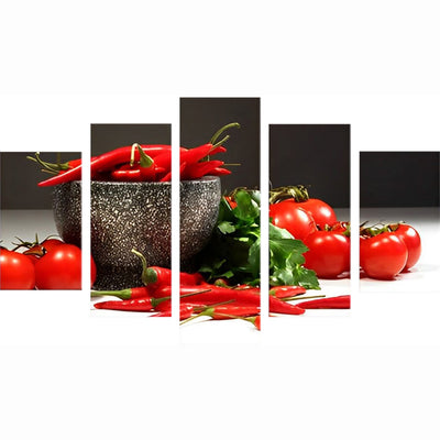 Peppers, Basil and Tomatoes 5 Pack 5D DIY Diamond Painting Kits