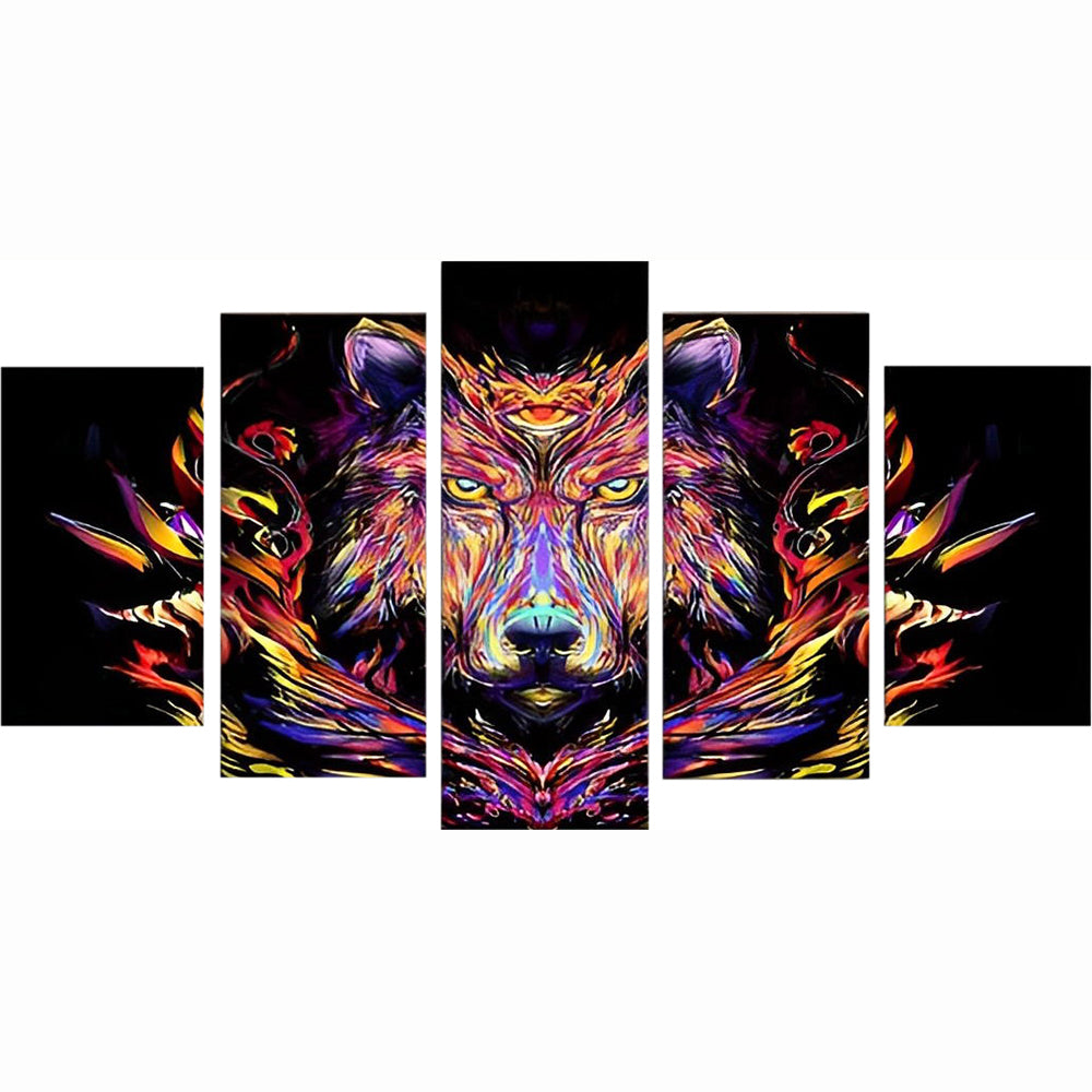 Magnificent Wolf in Multiple Colors 5 Pack Diamond Painting
