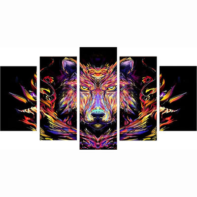 Magnificent Wolf in Multiple Colors 5 Pack 5D DIY Diamond Painting Kits