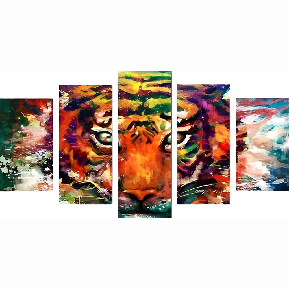 Colorful Bengal Tiger 5 Pack Diamond Painting