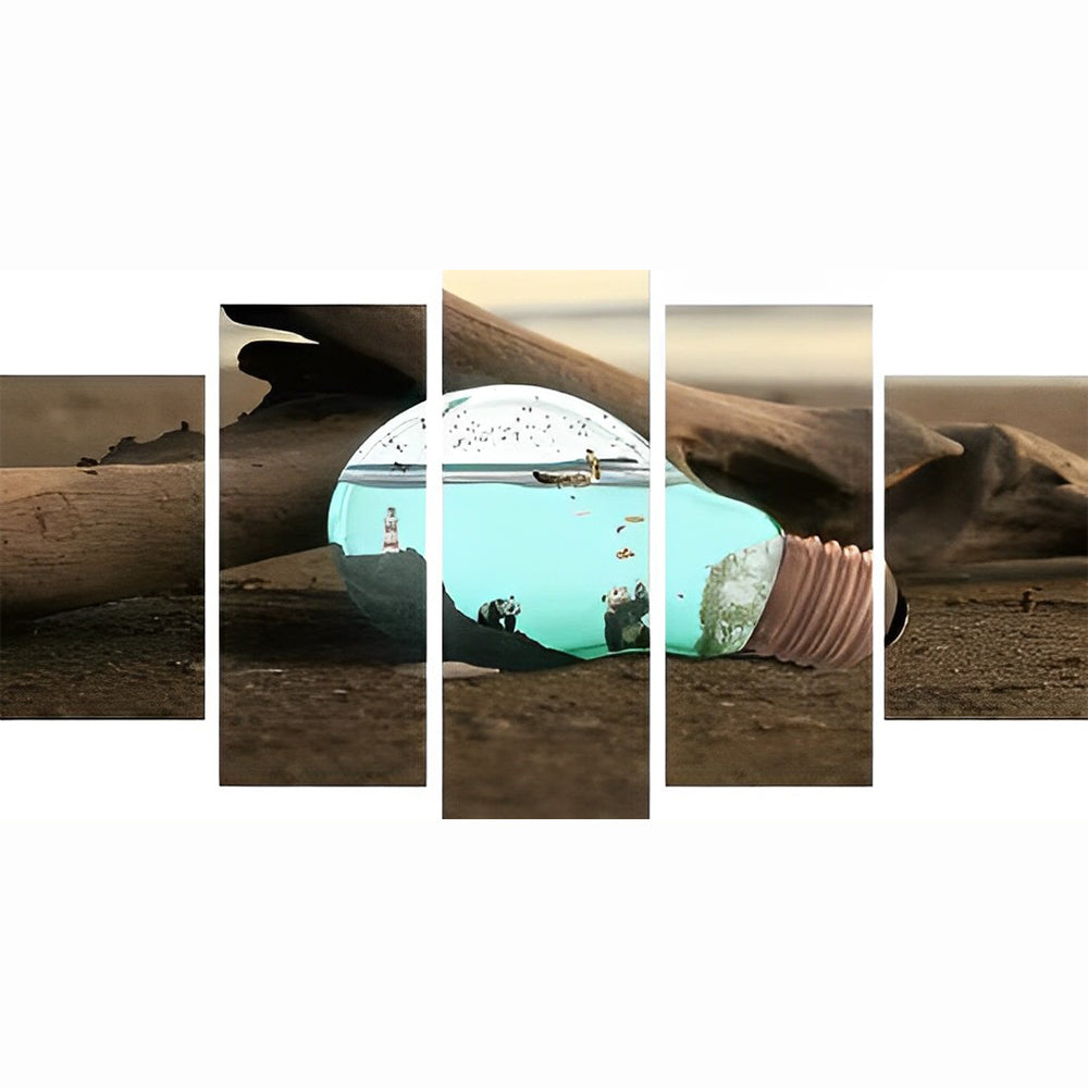 The Light Bulb, the Ocean and the Panda 5 Pack Diamond Painting