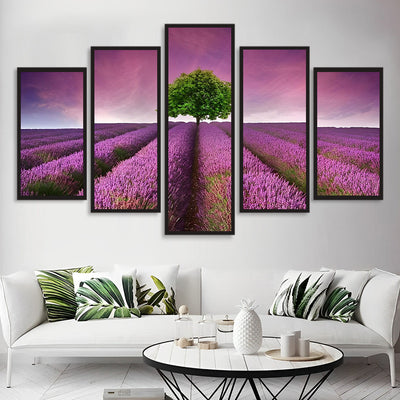 Lavender Fields and Tree 5 Pack 5D DIY Diamond Painting Kits