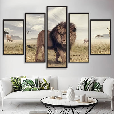 Male Lion in the Steppe 5 Pack 5D DIY Diamond Painting Kits