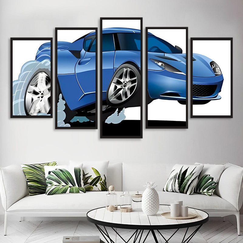 Blue Car 5 Pack 5D DIY Diamond Painting Kits