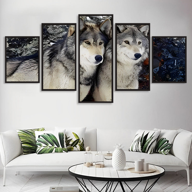 Two Gray Wolves 5 Pack Diamond Painting