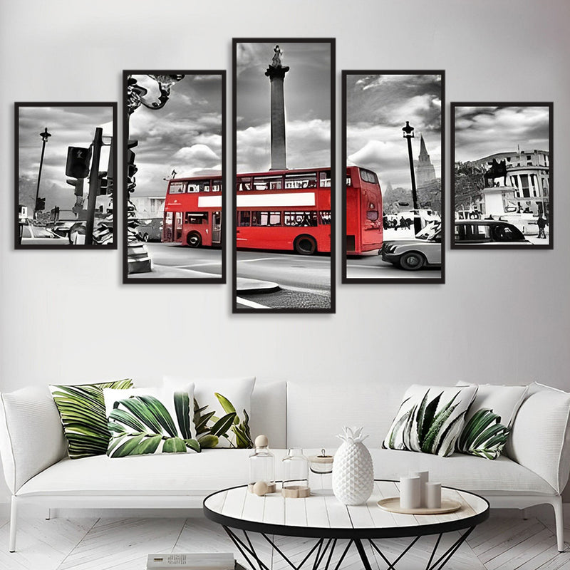 Red Double Decker Bus 5 Pack 5D DIY Diamond Painting Kits