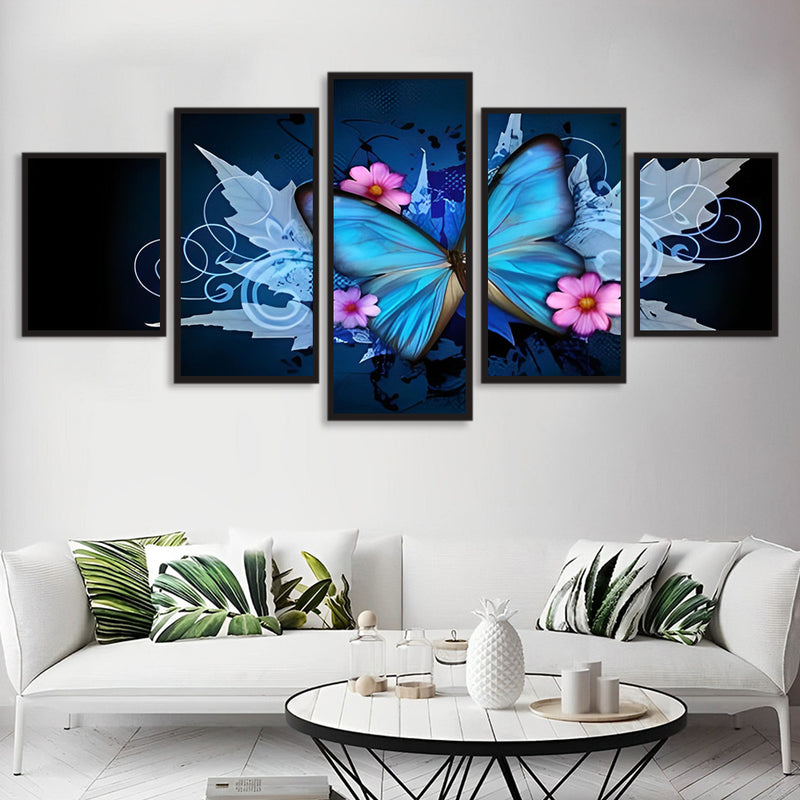 Blue Butterfly and Pink Flowers 5 Pack 5D DIY Diamond Painting Kits