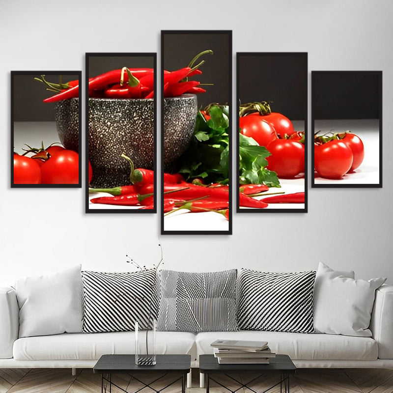 Peppers, Basil and Tomatoes 5 Pack 5D DIY Diamond Painting Kits