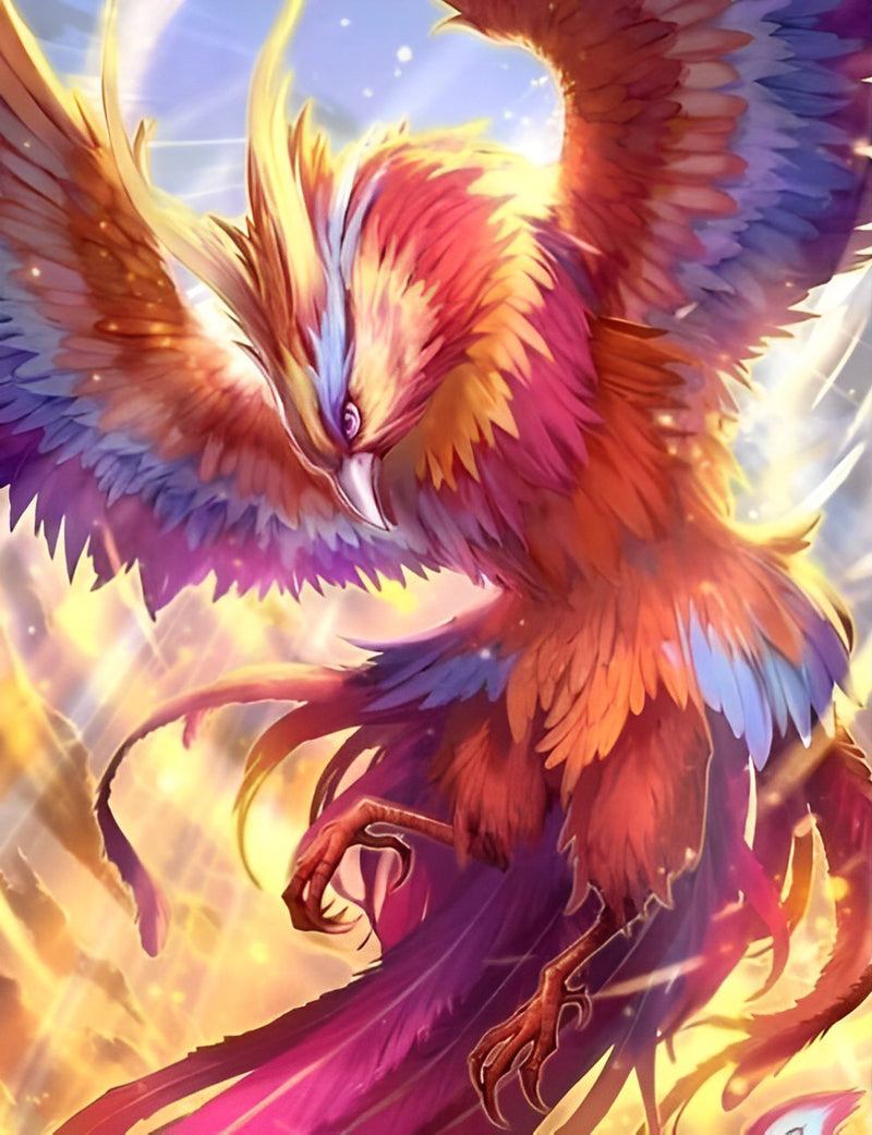 Flying Red Phoenix Diamond Painting