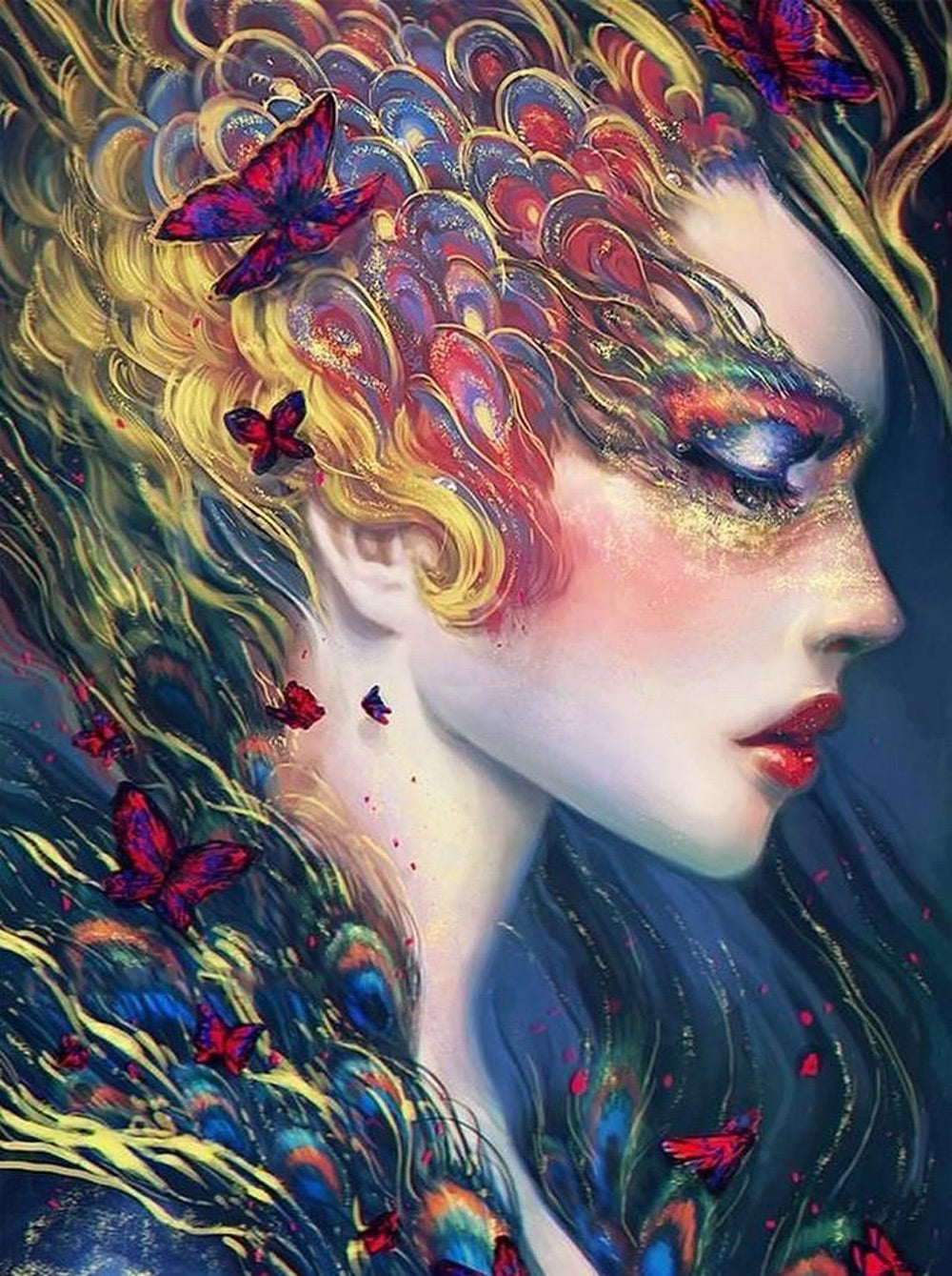 European Woman with Elegant Hairstyle Diamond Painting