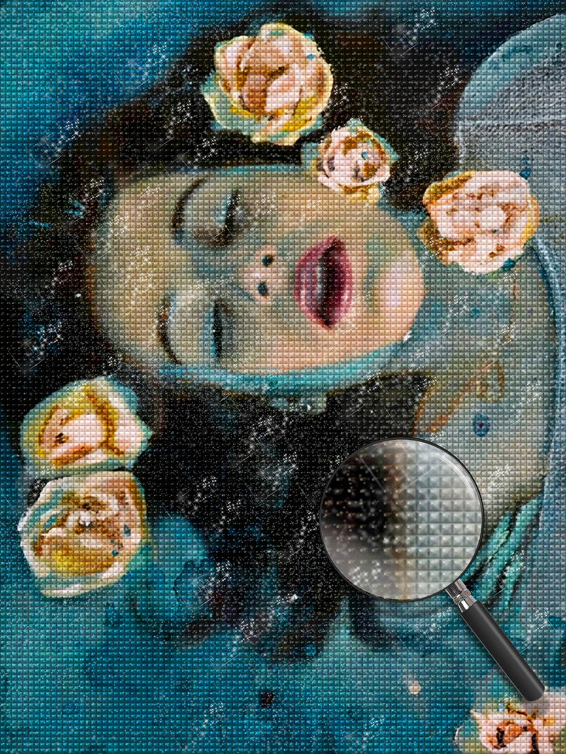 Woman in Water and Roses 5D DIY Diamond Painting Kits