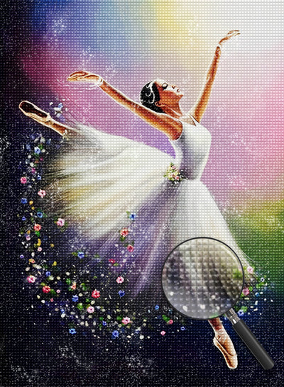 Ballet Dancer and Flowers Diamond Painting