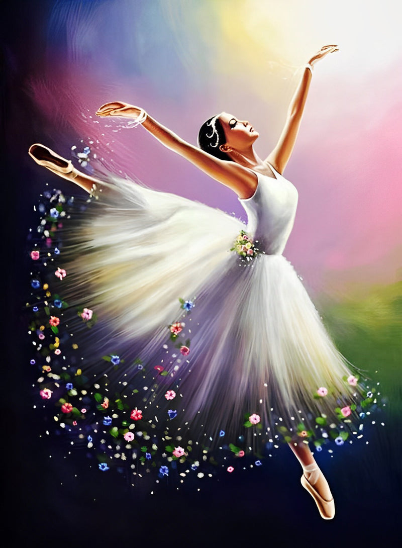 Ballet Dancer and Flowers 5D DIY Diamond Painting Kits