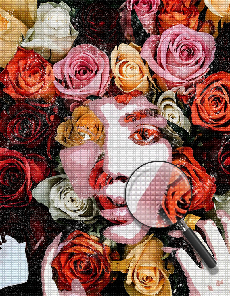 Beauty with Roses Diamond Painting