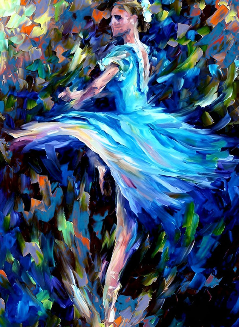 Dancer in Blue Dress 5D DIY Diamond Painting Kits