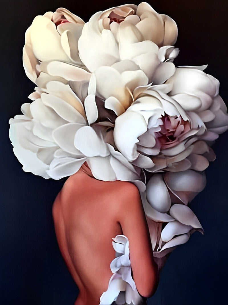 Nude Woman with White Flowers 5D DIY Diamond Painting Kits