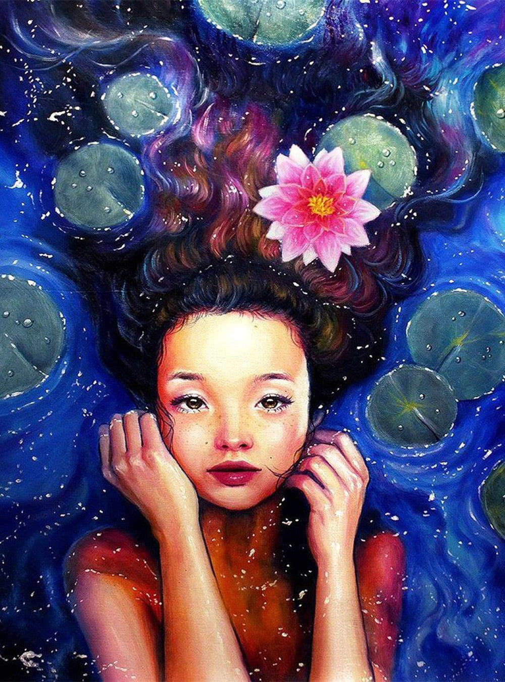 Lotus and Girl Diamond Painting